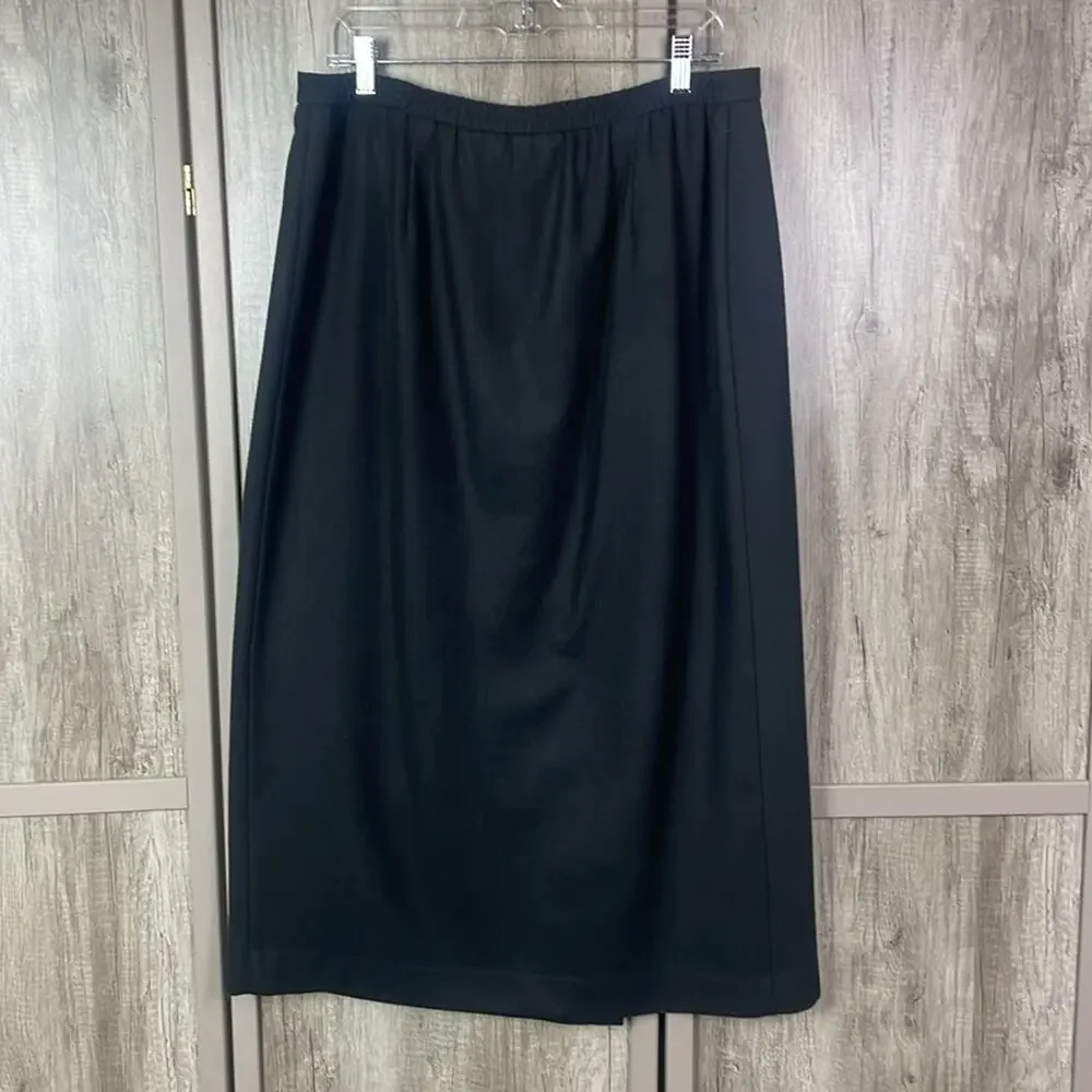 Vintage Requirements 100% wool southwestern red stitch wrap front skirt sz 14